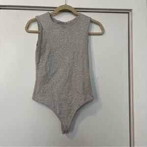 Abercrombie & Fitch Gray soft A&F collection Bodysuit small women’s sleeveless
